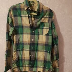 J. Crew Green and Blue Plaid Button Down Shirt